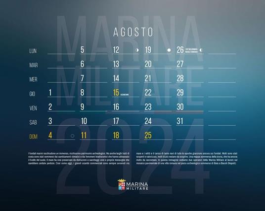 Calendario da muro Marina Militare 2024 - Giunti Editore - Cartoleria e  scuola