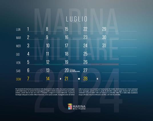 Marina. Calendario da tavolo 2024. Ediz. illustrata : Marina Militare:  : Libri