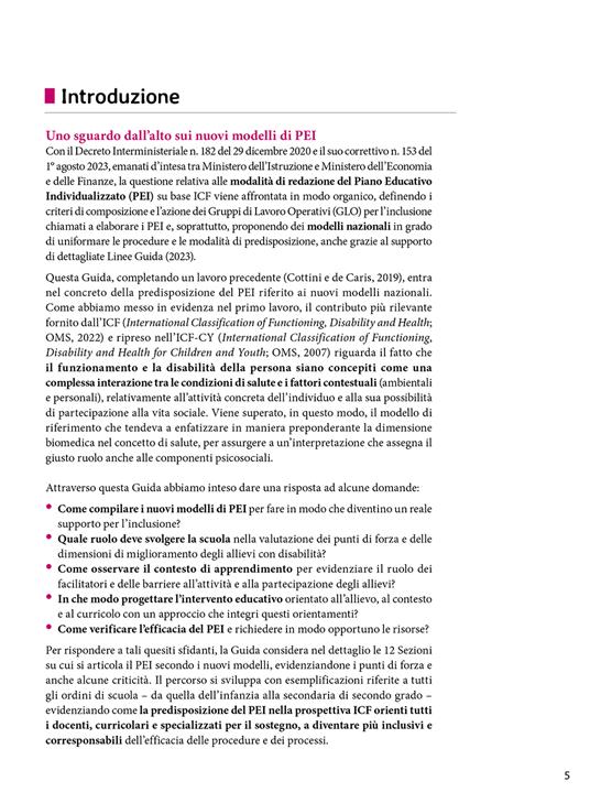 Il nuovo PEI su base ICF: guida alla compilazione. Nuova edizione aggiornata al Dl 153 del 01/08/2023, a partire dal Dl 182 del 29/12/2020. Ediz. ampliata. Con Contenuto digitale per accesso on line - Lucio Cottini,Claudia Munaro,Francesca Costa - 2