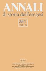 Annali di storia dell'esegesi (2018). Vol. 35\1