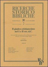 Il giudeo-cristianesimo nel I e II secolo d. C. Atti del IX Convegno di Studi Neotestamentari (Napoli, 13-15 settembre 2001) - copertina