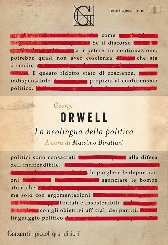 La neolingua della politica - George Orwell - copertina