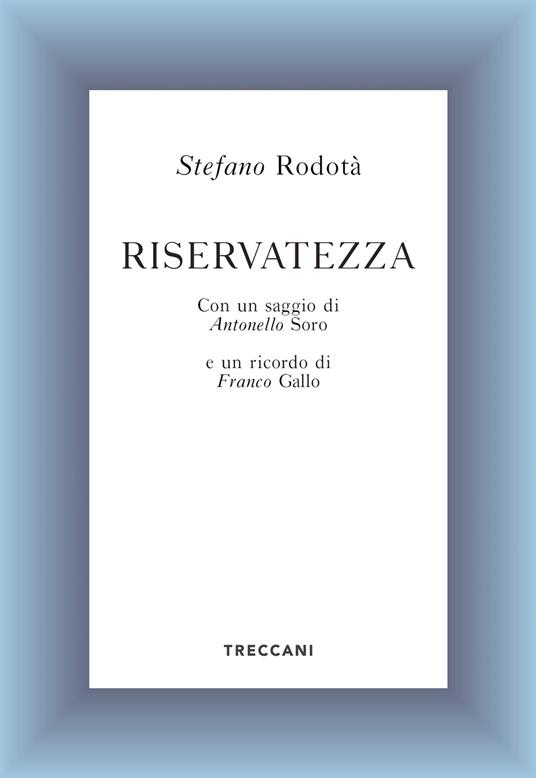 Riservatezza - Stefano Rodotà - copertina