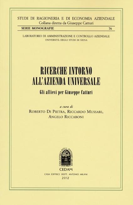 Ricerche intorno all'azienda universale. Gli allievi per Giuseppe Catturi - copertina