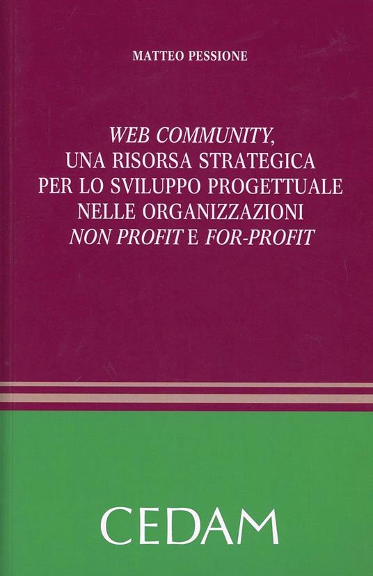 Web community, una risorsa strategica per lo sviluppo progettuale nelle organizzazioni non profit e for-profit - Matteo Pessione - copertina