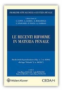 Recenti riforme in materia penale - copertina