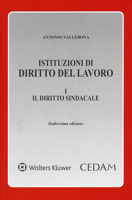 Istituzioni di diritto del lavoro. Vol. 1: Il diritto sindacale - Antonio Vallebona - copertina