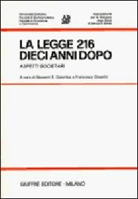 La legge 216 dieci anni dopo. Aspetti societari - copertina