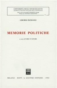 Memorie politiche - Liborio Romano - copertina