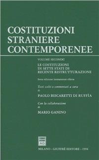 Costituzioni straniere contemporanee. Vol. 2: Le Costituzioni di sette Stati di recente ristrutturazione - copertina