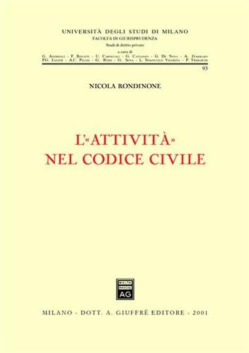 L' attività nel Codice civile - Nicola Rondinone - copertina