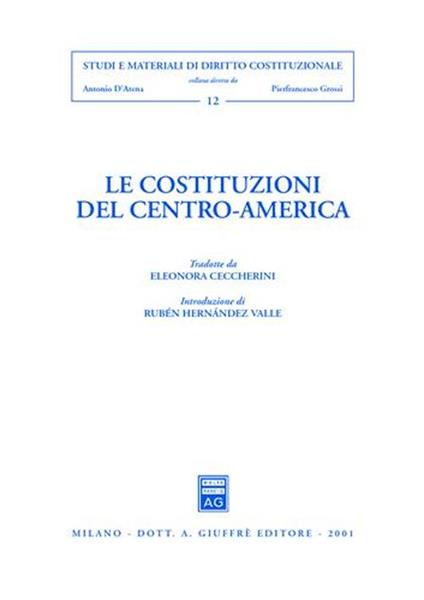 Le costituzioni del centro-America - copertina