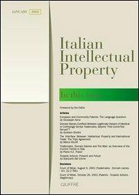 Italian intellectual property. In the issue (January 2002) - copertina