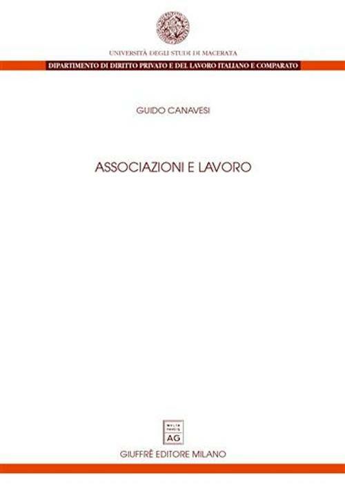 Associazioni e lavoro - Guido Canavesi - copertina