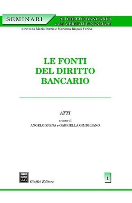 Le fonti del diritto bancario - copertina