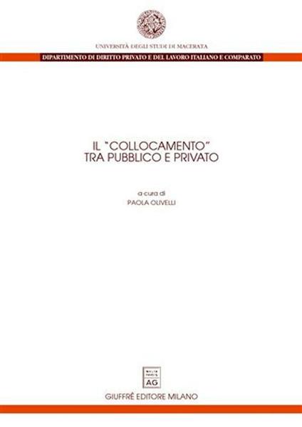 Il collocamento tra pubblico e privato - copertina