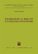 Informazione al mercato e tutele dell'investitore