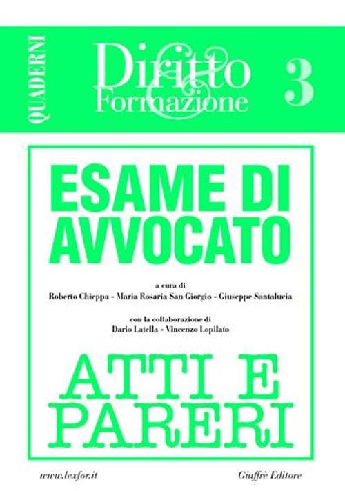 Esame di avvocato. Atti e pareri - copertina