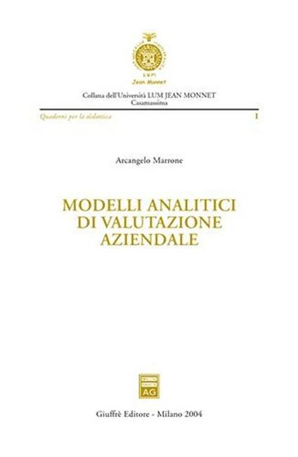 Modelli analitici di valutazione aziendale - Arcangelo Marrone - copertina