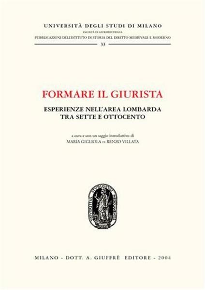 Formare il giurista - copertina