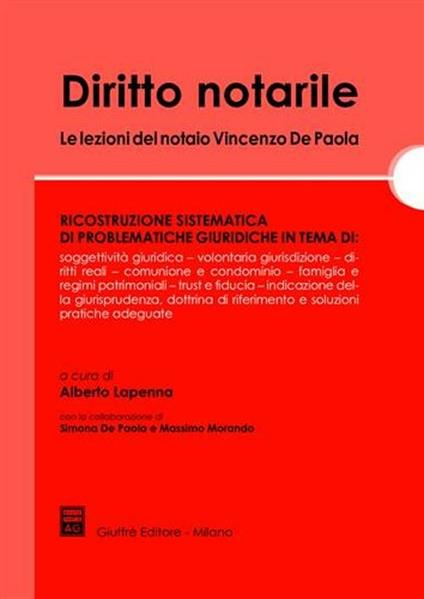 Diritto notarile. Le lezioni del notaio Vincenzo De Paola - copertina