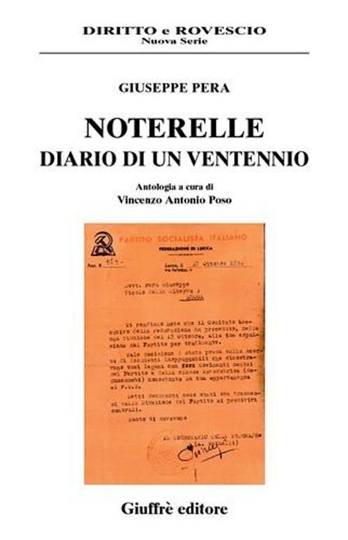 Noterelle. Diario di un ventennio - Giuseppe Pera - copertina