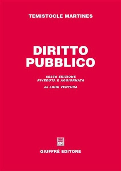  Diritto pubblico -  Temistocle Martines - copertina