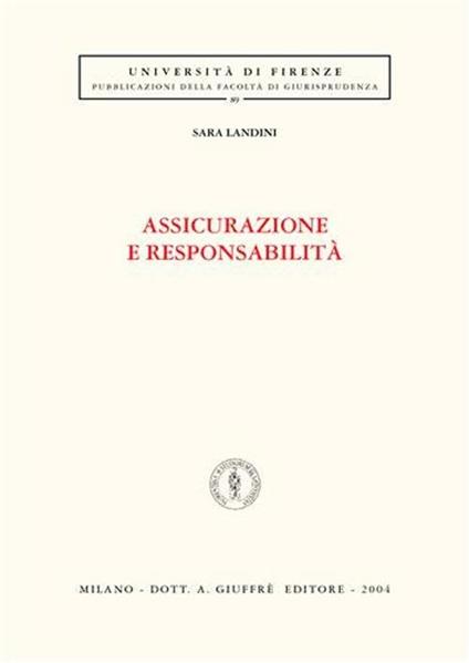 Assicurazione e responsabilità - Sara Landini - copertina