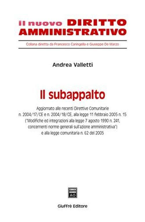 Il subappalto - Andrea Valletti - copertina