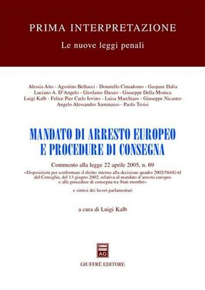 Mandato di arresto europeo e procedure di consegna - copertina