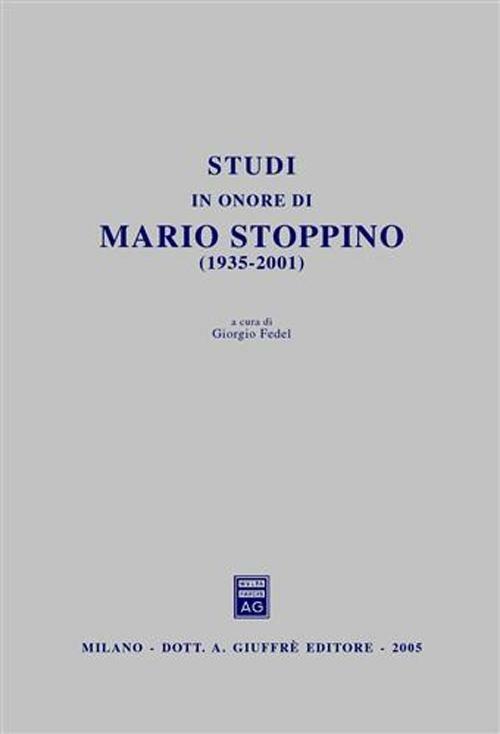 Studi in onore di Mario Stoppino (1935-2001) - copertina