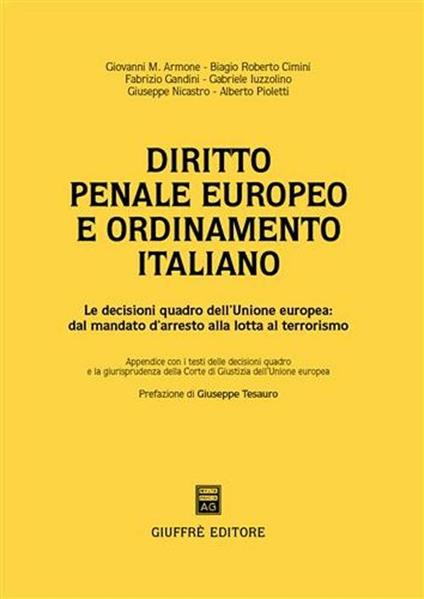 Diritto penale europeo e ordinamento italiano - copertina