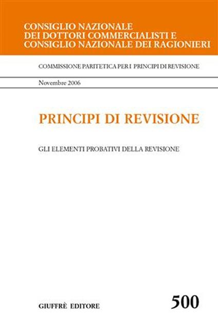 Principi di revisione. Documento 500. Gli elementi probativi della revisione - copertina