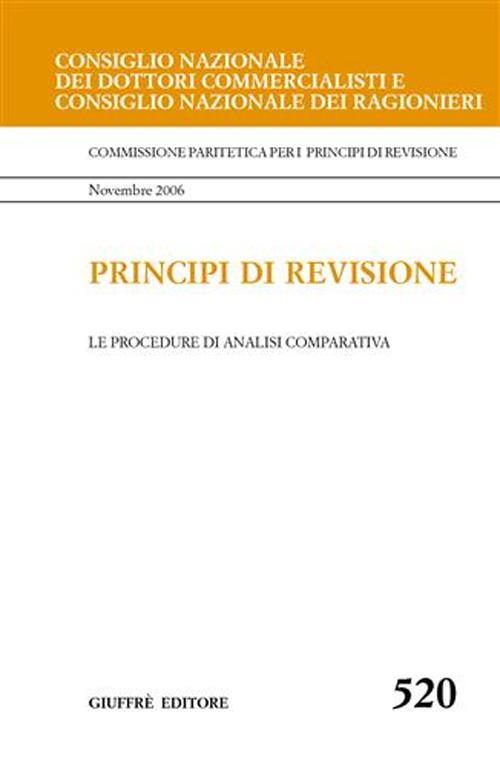 Principi di revisione. Documento 520. Le procedure di analisi comparativa - copertina