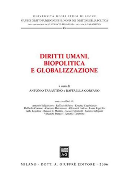 Diritti umani, biopolitica e globalizzazione - copertina