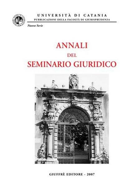 Annali del Seminario giuridico (2005-2006) - copertina