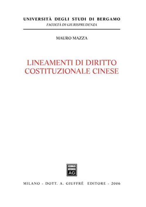 Lineamenti di diritto costituzionale cinese - Mauro Mazza - copertina