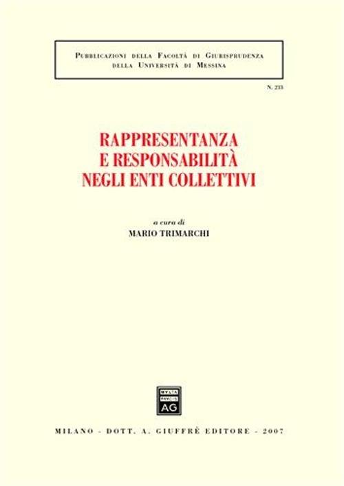 Rappresentanza e responsabilità negli enti collettivi. Atti del Convegno (Messina, 29-30 settembre 2006) - copertina