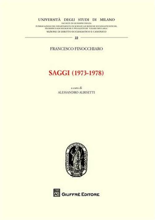 Saggi (1973-1978) - Francesco Finocchiaro - copertina