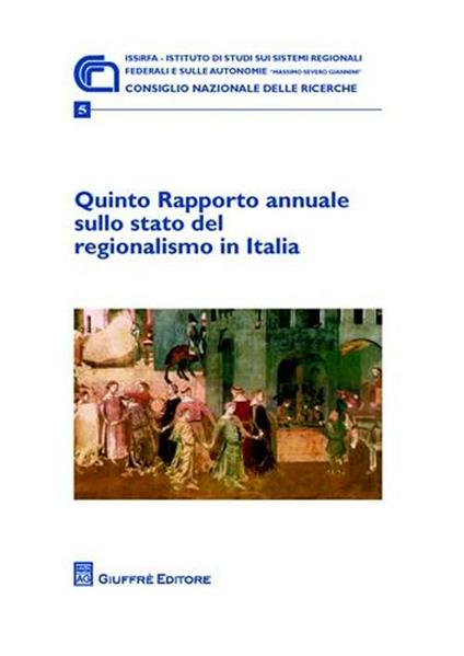 Quinto rapporto annuale sullo stato del regionalismo in Italia - copertina