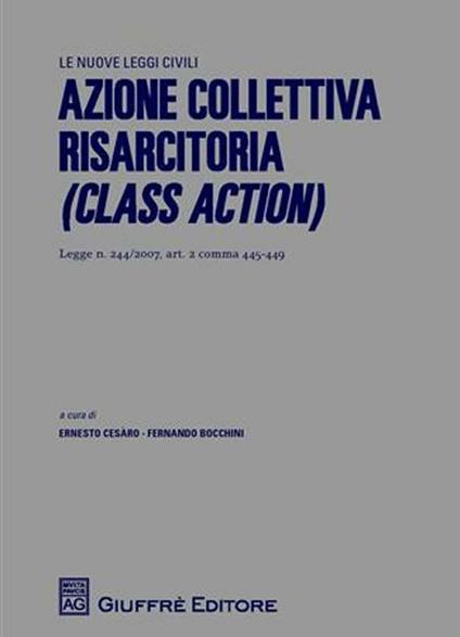 Azione collettiva risarcitoria (Class Action). Legge n. 244/2007, art. 2 comma 445-449 - copertina