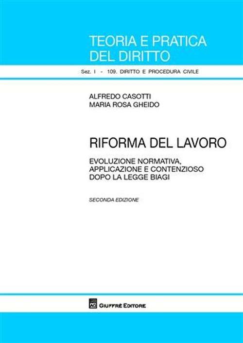Riforma del lavoro. Evoluzione normativa, applicazione e contenzioso dopo la legge Biagi - Alfredo Casotti,M. Rosa Gheido - copertina