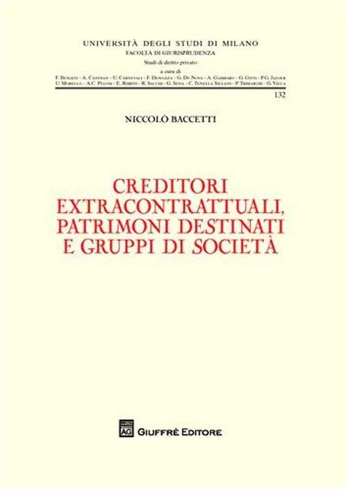 Creditori extracontrattuali, patrimoni destinati e gruppi di società - Niccolò Baccetti - copertina