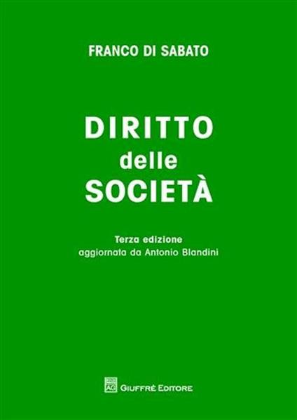 Diritto delle società - Franco Di Sabato - copertina