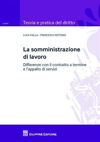 La somministrazione di lavoro. Differenze con il contratto a termine e l'appalto di servizi - Francesco Rotondi - copertina