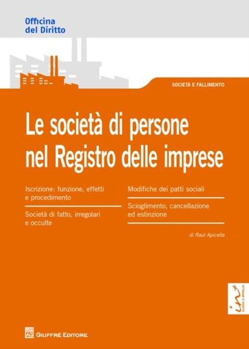 Le società di persone nel registro delle imprese - Raul Apicella - copertina