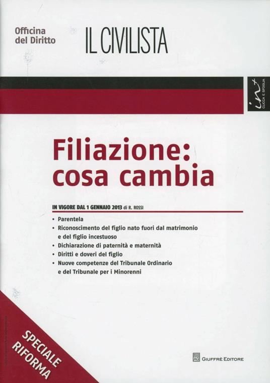 Filiazione. Cosa cambia - Rita Rossi - copertina