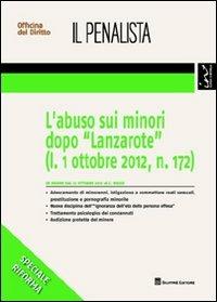 L' abuso sui minori dopo «Lanzarote» (l. 1 ottobre 2012, n. 172) - Carmine Russo - copertina