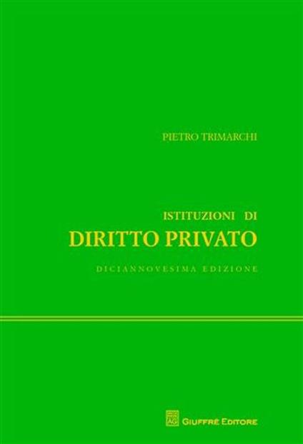 Istituzioni di diritto privato - Pietro Trimarchi - copertina