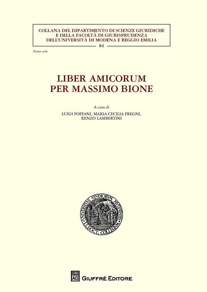 Liber amicorum per Massimo Bione - copertina